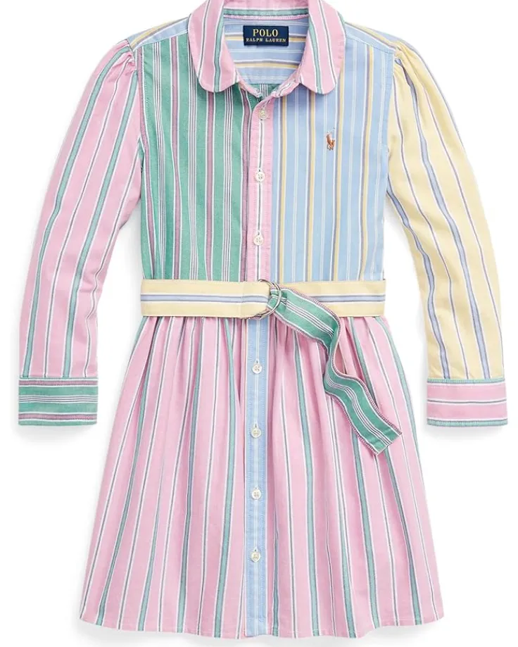 belted_cotton_oxford_fun__0.webp Polo Ralph Lauren Kids Belted Cotton Oxford Fun Shirtdress (Toddler/Little Kids) | Kids Dresses