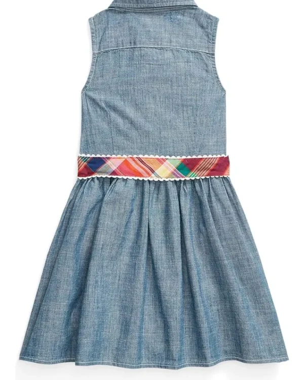 Polo Ralph Lauren Kids Belted Indigo Chambray Shirtdress (Toddler) | Kids Dresses