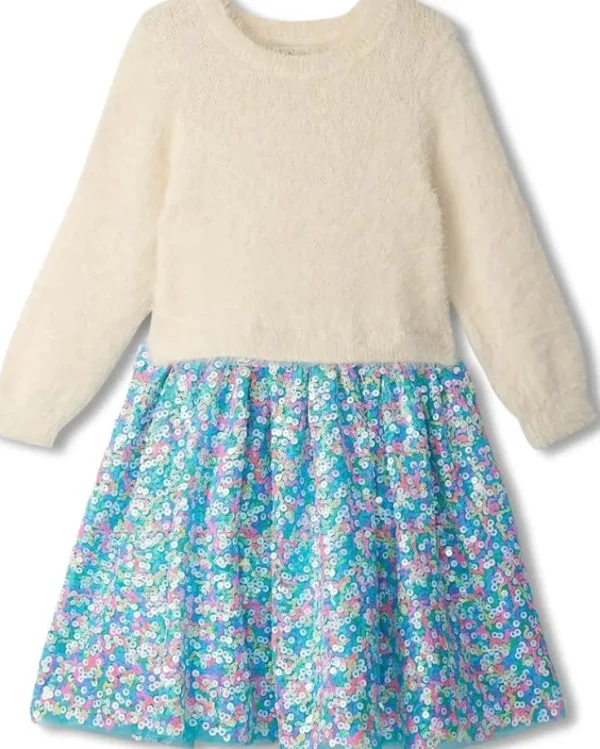 Hatley Kids Cami Lace Fuzzy Mixed Sequin Skirt Dress (Toddler/Little Kid/Big Kid) | Kids Dresses