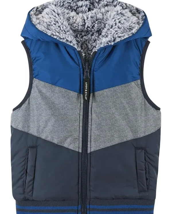ANDY & EVAN KIDS Color-Blocked Reversible Vest (Toddler/Little Kids) | Kids/BOY Coats & Jackets