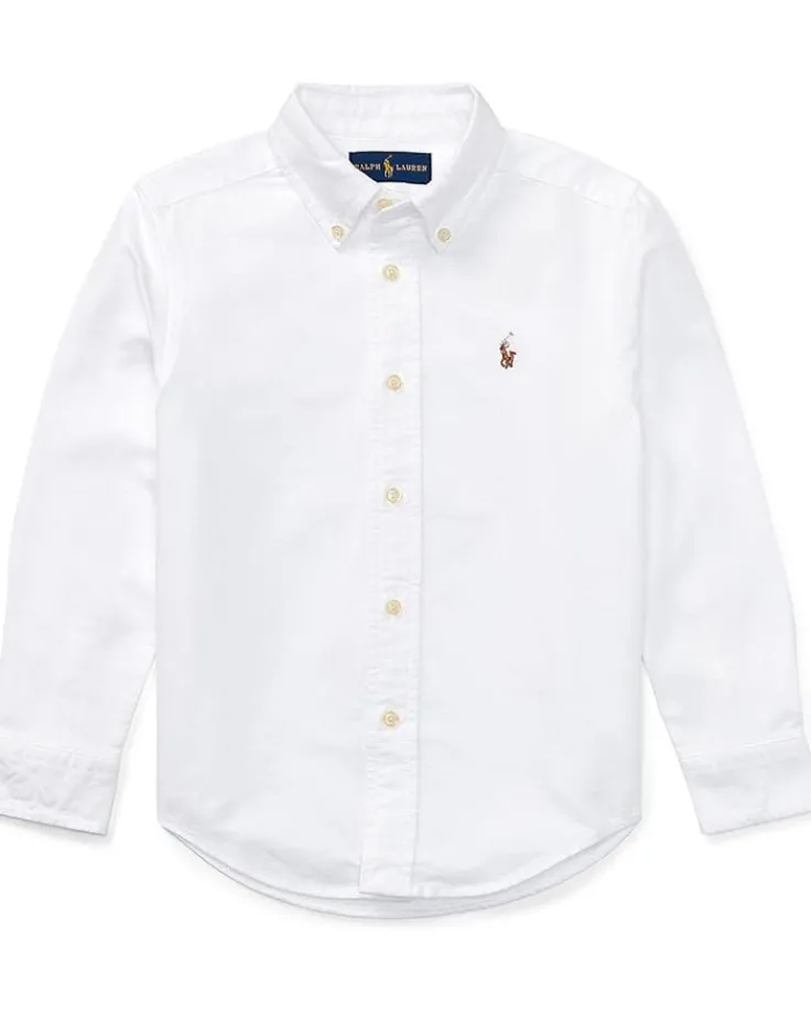 cotton_oxford_sport_shirt_0.webp Polo Ralph Lauren Kids Cotton Oxford Sport Shirt (Little Kids) | Kids/BOY Shirts & Tops | Shirts & Tops