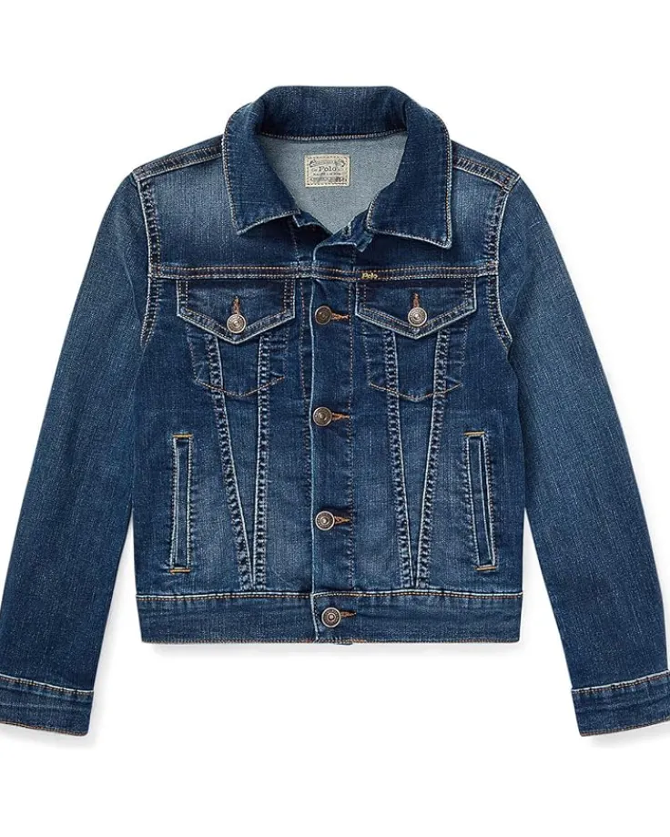 denim_trucker_jacket_big__0.webp Polo Ralph Lauren Kids Denim Trucker Jacket (Big Kids) | Kids Coats & Jackets