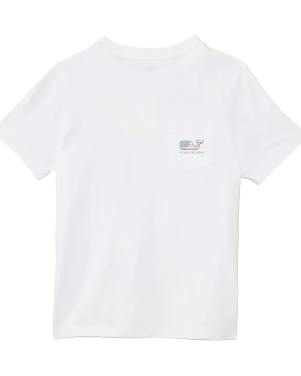 Vineyard Vines Kids Flag Whale Short-Sleeve Pocket Tee (Toddler/Little Kids/Big Kids) | Kids/BOY Shirts & Tops