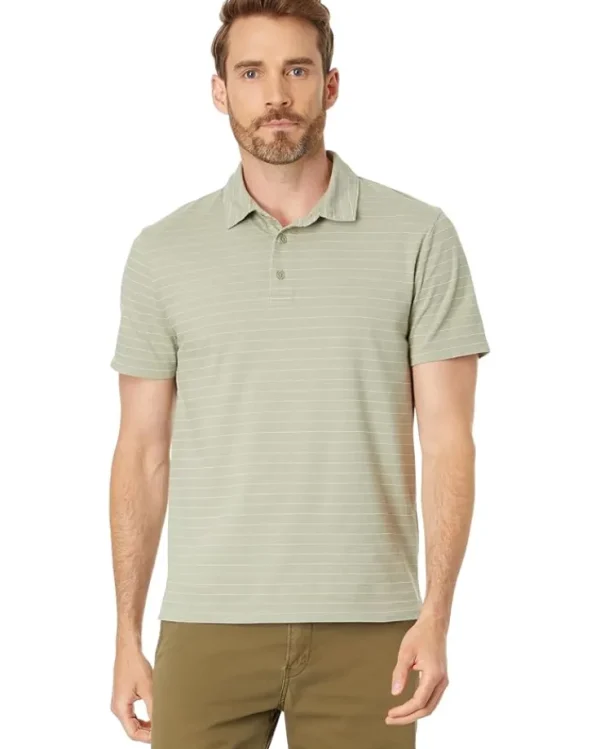 Vince Garment Dye Fleck Stripe Short Sleeve Polo | Shirts & Tops