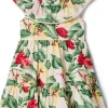 Janie and Jack Girls Floral Gauze Dress (Toddler/Little Kid/Big Kid) | Kids Dresses