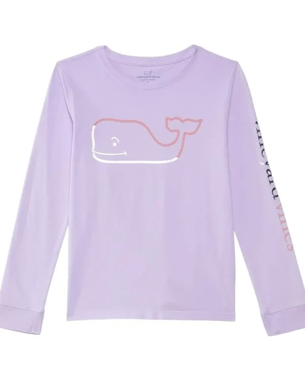 Vineyard Vines Kids Girls Foil Burgee Long Sleeve Tee (Toddler/Little Kid/Big Kid) | Kids Shirts & Tops