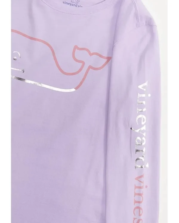 Vineyard Vines Kids Girls Foil Burgee Long Sleeve Tee (Toddler/Little Kid/Big Kid) | Kids Shirts & Tops