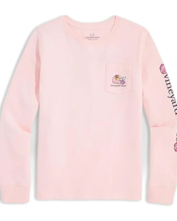 Vineyard Vines Kids Girls' Cheerleader Long Sleeve Tee (Little Kid) | Kids Shirts & Tops