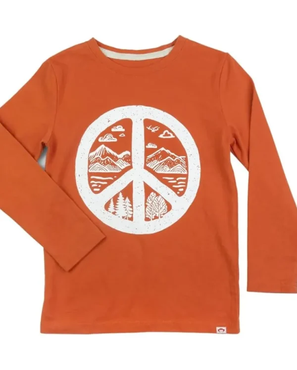Appaman Kids Graphic Long Sleeve Tee-Peace On Earth (Toddler/Little Kid/Big Kid) | Kids/BOY Shirts & Tops