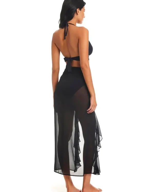 Bleu Rod Beattie Swimwear & Cover Ups<Gypset Long Ruffle Sarong Black