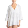 Robin Piccone Swimwear & Cover Ups<Jo Tunic w/ Lace White