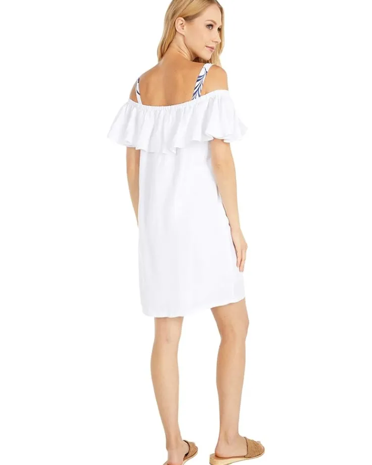 linen_dye_offtheshoulder__2.webp Tommy Bahama Swimwear & Cover Ups<Linen Dye Off-the-Shoulder Dress Cover-Up White