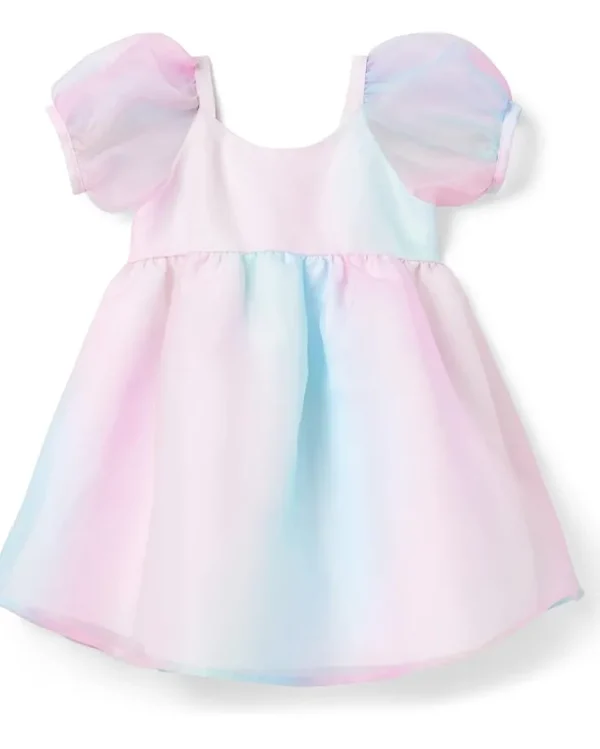 Janie and Jack Little Mermaid Organza Puff Sleeve Dress (Toddler/Little Kids/Big Kids) | Kids Dresses