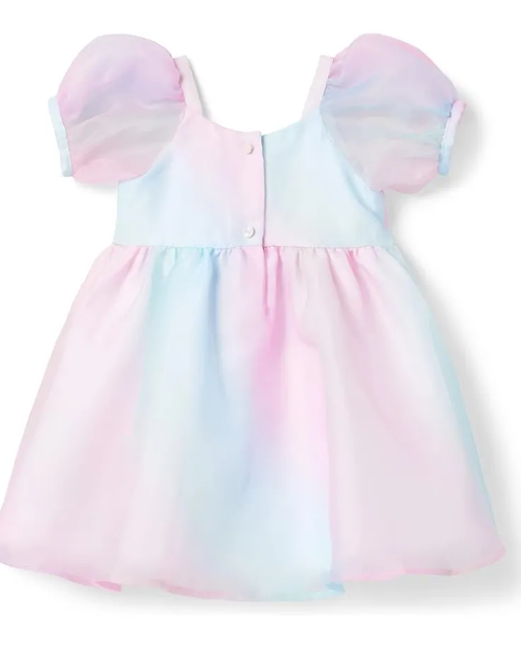 little_mermaid_organza_pu_1.webp Janie and Jack Little Mermaid Organza Puff Sleeve Dress (Toddler/Little Kids/Big Kids) | Kids Dresses