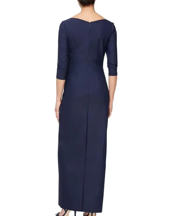Alex Evenings Long Compression Dress and Ruffle Skirt | Women Plus Size | Dresses