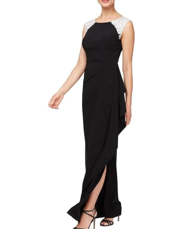 Alex Evenings Long Matte Jersey Dress | Women Plus Size