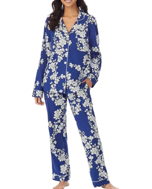 Bedhead PJs Long Sleeve Classic Notch Collar Pajama Set (Cotton Spandex) | Women Sleepwear