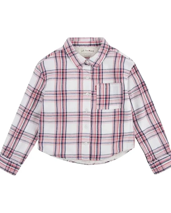 Levi's® Kids Long Sleeve Sherpa Lined Flannel Top (Big Kids) | Kids Coats & Jackets