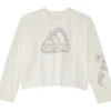 adidas Kids Long Sleeve Waist Crew Heather Tee (Toddler/Little Kid) | Kids Shirts & Tops