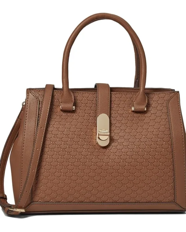 Anne Klein Medium Embossed Logo Satchel With Turn Lock | Women Handbags