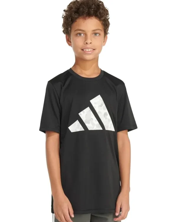 adidas Kids Pebble Camo Logo SS Tee(Toddler/Little Kid/Big Kid) | Kids Shirts & Tops