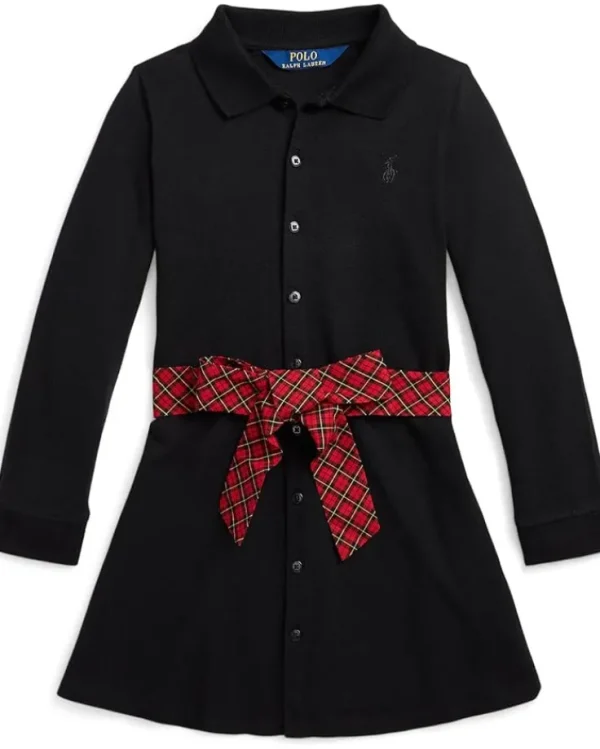 Polo Ralph Lauren Kids Plaid-Sash Knit Oxford Dress (Toddler/Little Kids) | Kids Dresses