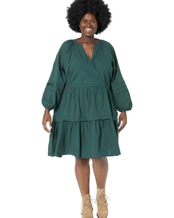 Madewell Plus Crinkle Poplin Wrap Mini Dress | Women Plus Size
