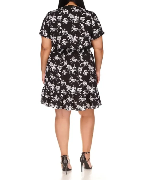 MICHAEL Michael Kors Plus Size Botanical Short Sleeve Wrap Dress | Women Plus Size