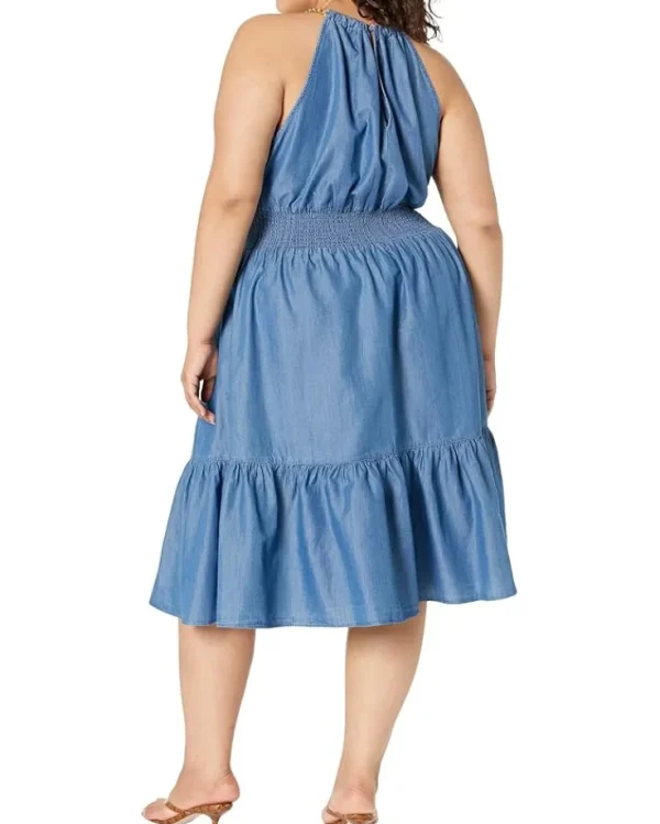 MICHAEL Michael Kors Plus Size Halter Neck Midi Dress | Women Plus Size