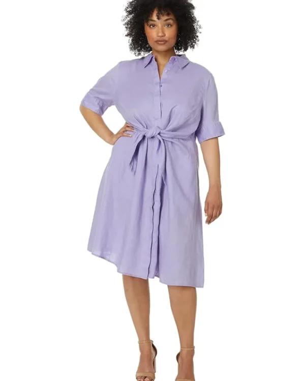 Lauren Ralph Lauren Plus-Size Tie-Front Linen Shirtdress | Women Plus Size