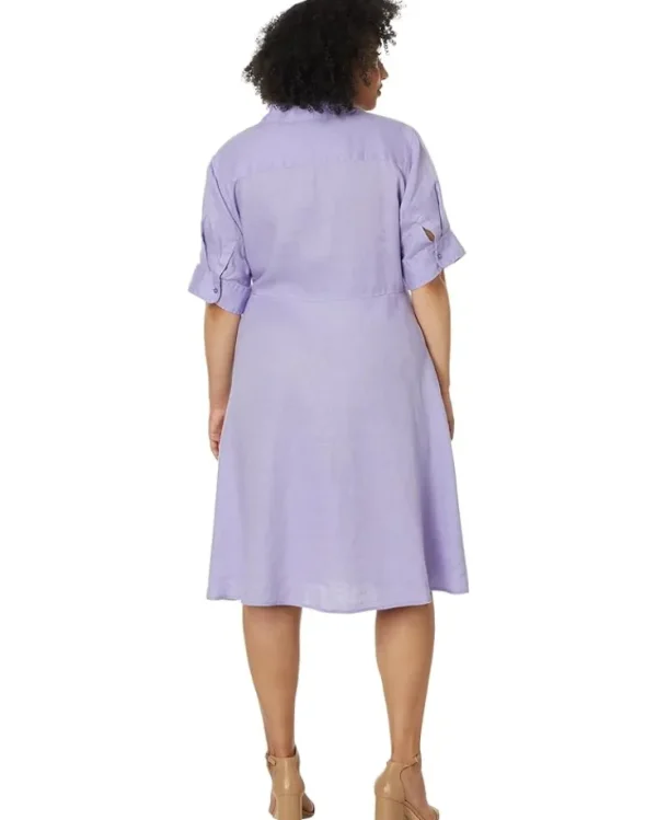 Lauren Ralph Lauren Plus-Size Tie-Front Linen Shirtdress | Women Plus Size