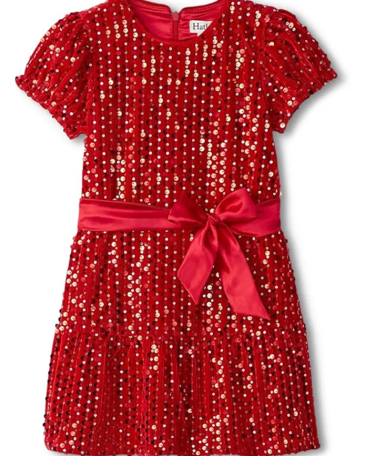 red_sequins_velvet_dress__0.webp Hatley Kids Sequins Velvet Dress (Toddler/Little Kid/Big Kid) | Kids Dresses