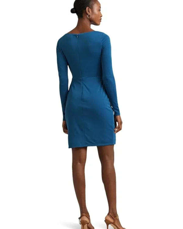 Lauren Ralph Lauren Ring-Trim Stretch Jersey Cocktail Dress | Women Plus Size | Dresses