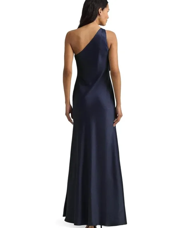 Lauren Ralph Lauren Satin Charmeuse One-Shoulder Gown | Women Plus Size | Dresses