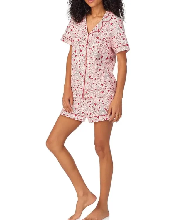 Bedhead PJs Short Sleeve Cotton Knit Short Pajama Set | Women Sleepwear