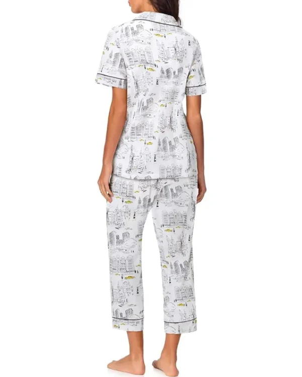 Bedhead PJs Short Sleeve Cotton Knit Cropped Pajama Set | Women Sleepwear
