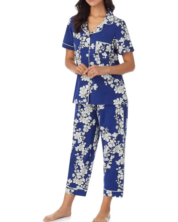Bedhead PJs Short Sleeve Cropped PJ Set (Cotton Spandex) | Women Sleepwear