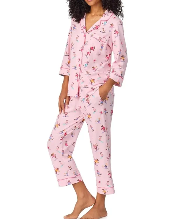 Bedhead PJs 3/4 Sleeve Cotton Knit Cropped Pajama Set | Women Sleepwear