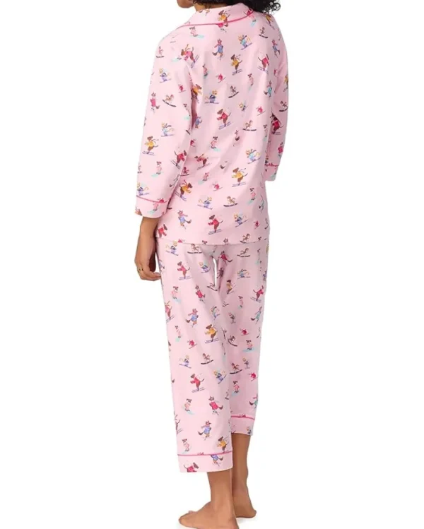 Bedhead PJs 3/4 Sleeve Cotton Knit Cropped Pajama Set | Women Sleepwear