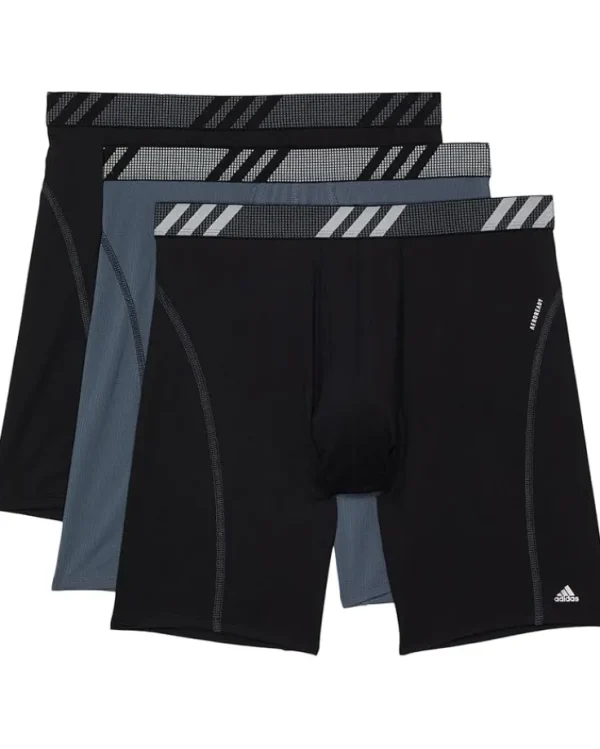 adidas Sport Performance Mesh Long Boxer Brief Underwear 3-Pack | Activewear