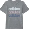 adidas Kids SS Linear Stack Hthr Tee(Big Kid) | Kids/BOY Shirts & Tops