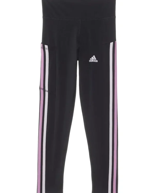 adidas Kids 3 Stripe Cotton Cell Pocket Legging (Big Kid) | Kids Pants
