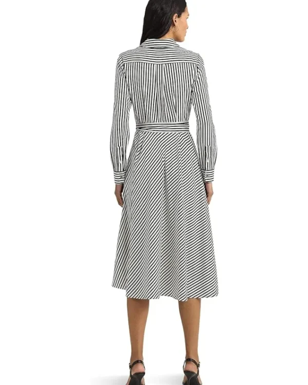 Lauren Ralph Lauren Striped Surplice Crepe Midi Dress | Women Plus Size