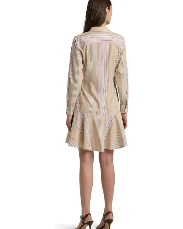 Lauren Ralph Lauren Striped Tie-Waist Broadcloth Shirtdress | Women Plus Size