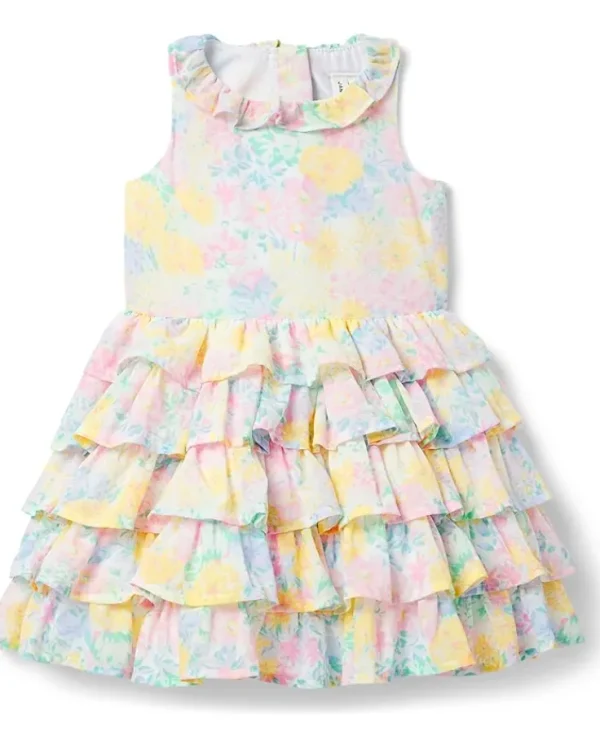Janie and Jack Tiered Floral Dress (Toddler/Little Kids/Big Kids) | Kids Dresses