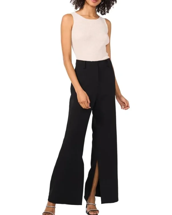 Vince Camuto Trouser With Inseam Slit And Clean Finish Front Waist | Women Pants