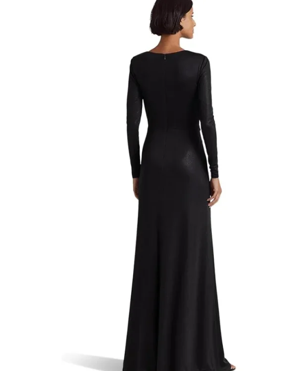 Lauren Ralph Lauren Twist-Front Foil Print Jersey Gown | Women Plus Size | Dresses