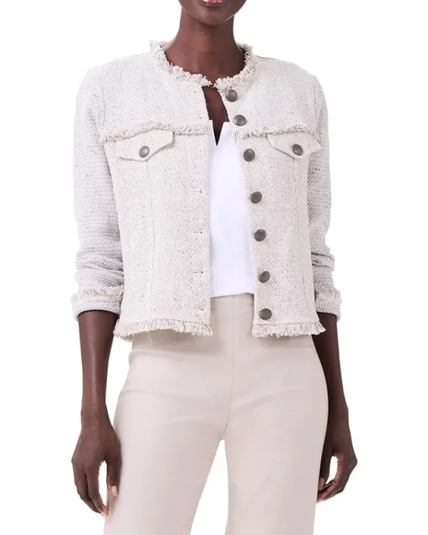NIC+ZOE Utility Fringe Mix Knit Jacket | Women Coats & Outerwear