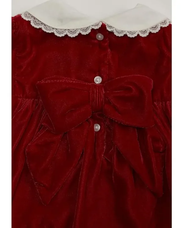 Janie and Jack Velvet Lace Collar Dress (Infant) | Kids Dresses